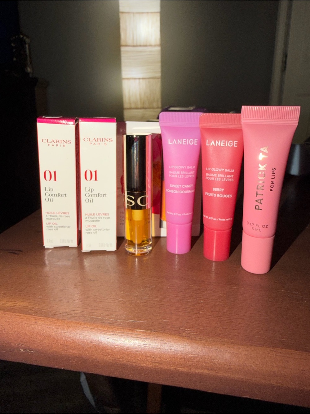 LIPPIE BUNDLE 2 Clarins Lip Oil, 2 Laneige + Patrick Ta Lip. 5 TOTAL! NEW